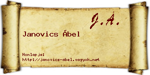 Janovics Ábel névjegykártya