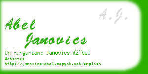 abel janovics business card